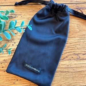 Dolce & Gabbana Eyeglasses Sunglasses Black Dust Bag Cloth Drawstring Po…